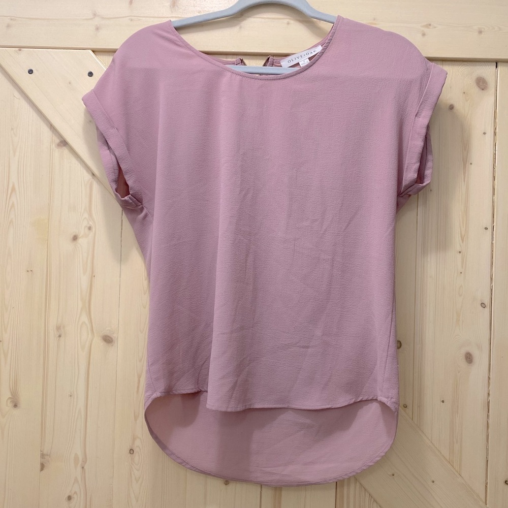 Olive & Oak Dusty Pink High Low Dress Top w/ Back Zipper